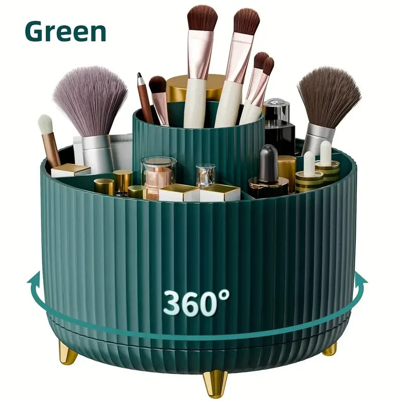 SARAND LuxeBrush™ – Organizador Giratório com Design Listrado