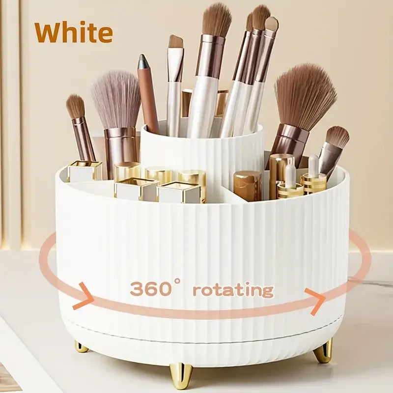 SARAND LuxeBrush™ – Organizador Giratório com Design Listrado