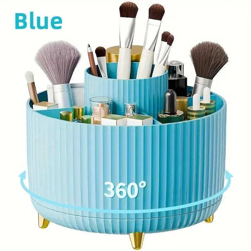 SARAND LuxeBrush™ – Organizador Giratório com Design Listrado