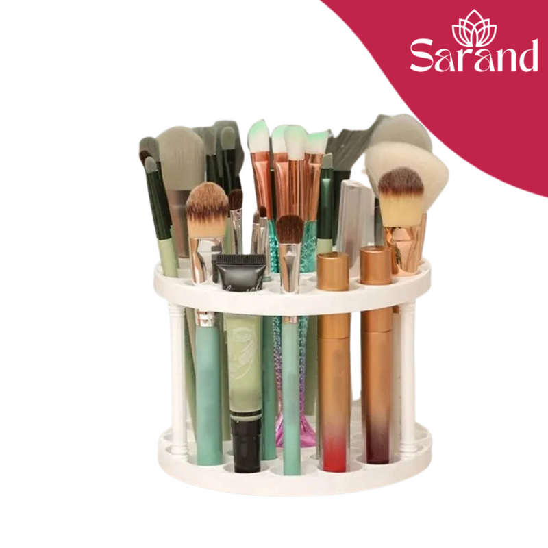 SARAND GlamSpin™ – Organizador Rotativo de Pincéis com Design Minimalista
